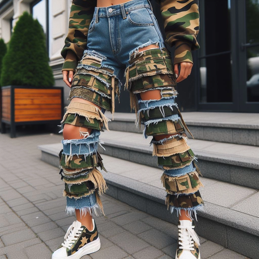 Camo Stacked Jeans