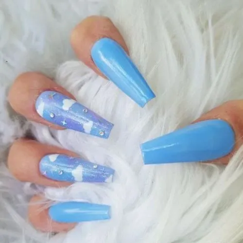 Sky Blue Nails