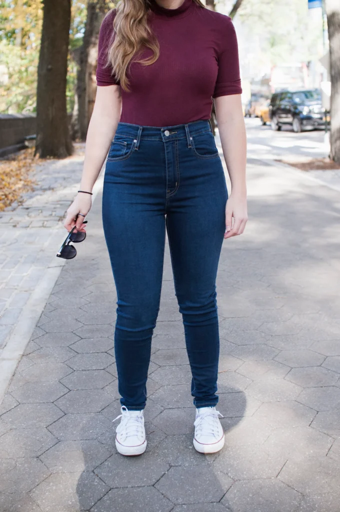  Swap low-rise (skinny jeans too) for high-waisted jeans