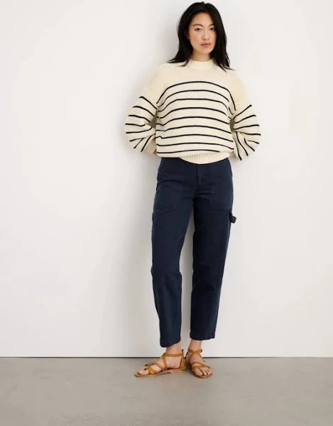 Alex Mill Button-Back Crewneck Sweaters  in Stripe