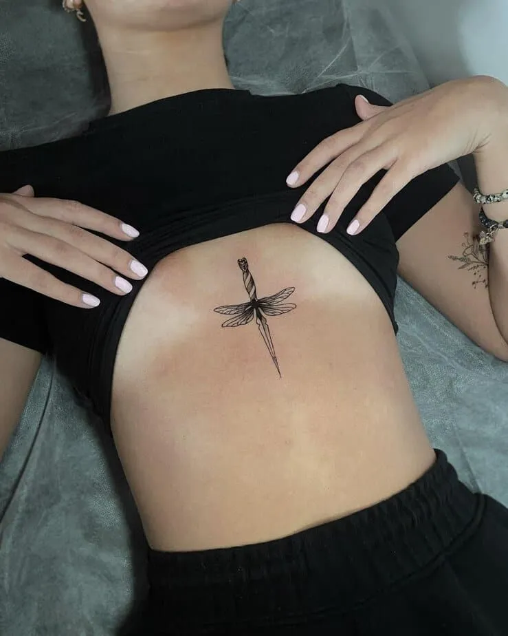 dagger sternum tattoo