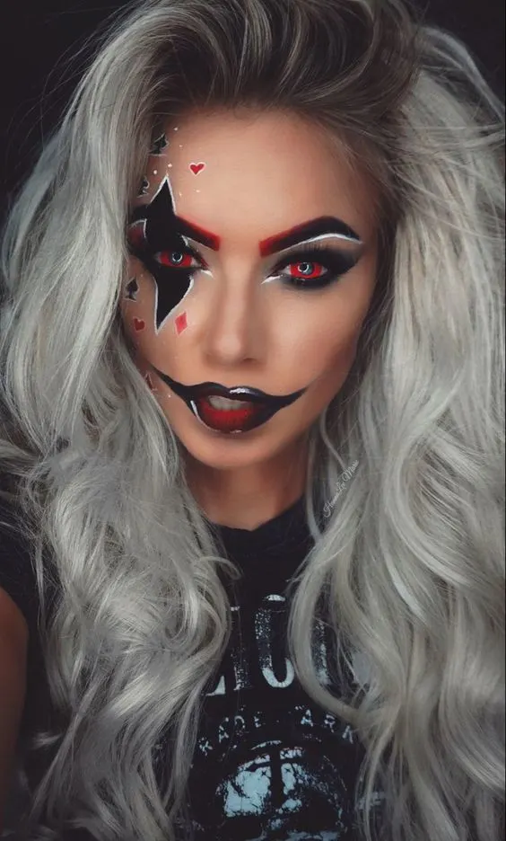 Sinister Harlequin Makeup