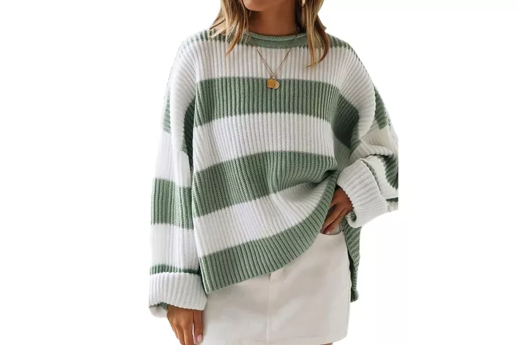 Zesica Striped Knitted Pullover Sweater