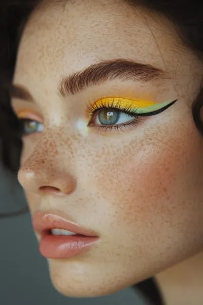 Add a Pop of Color Winged eyeliner