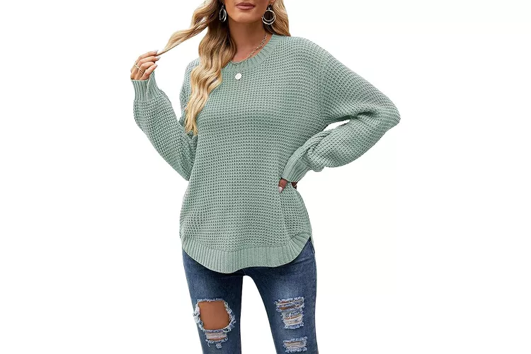 Merokeety Waffle Knit Loose Pullover