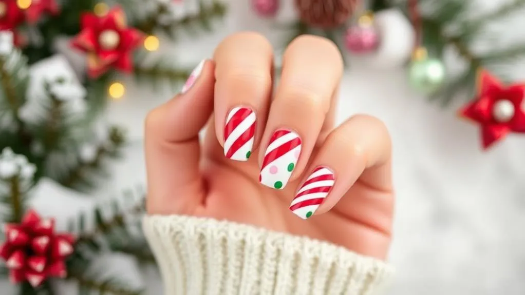 Festive Candy Cane Dots