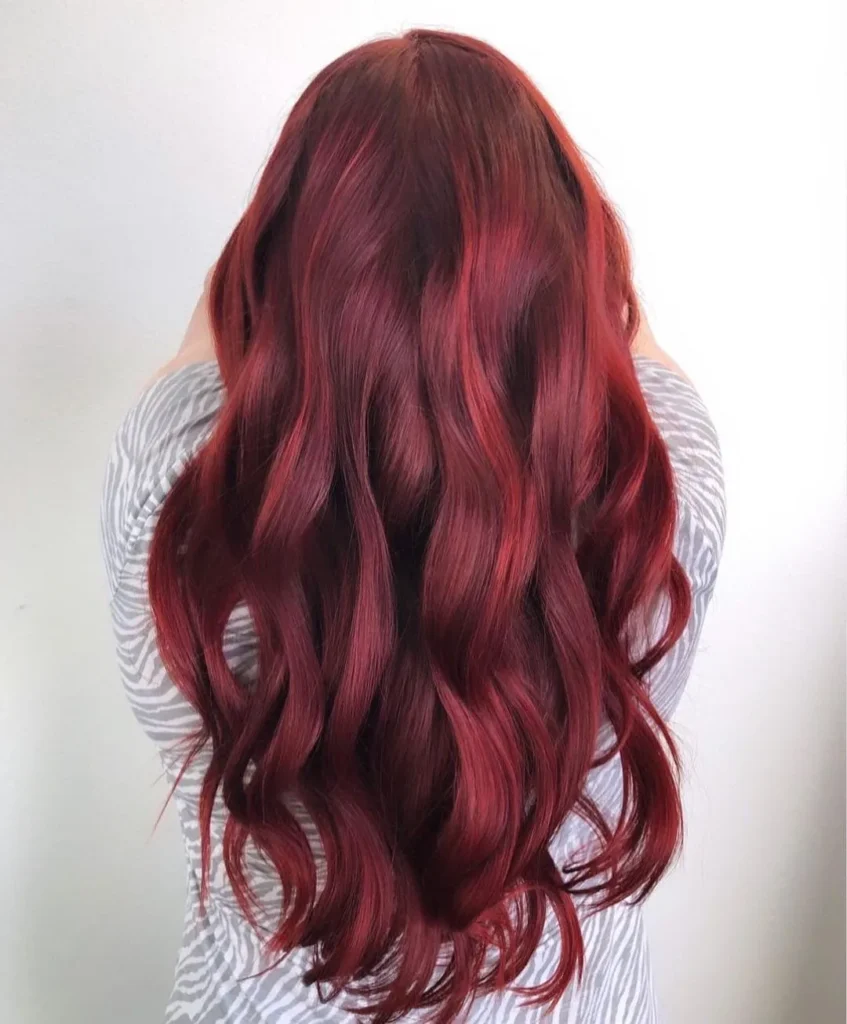 Crimson red hair color 