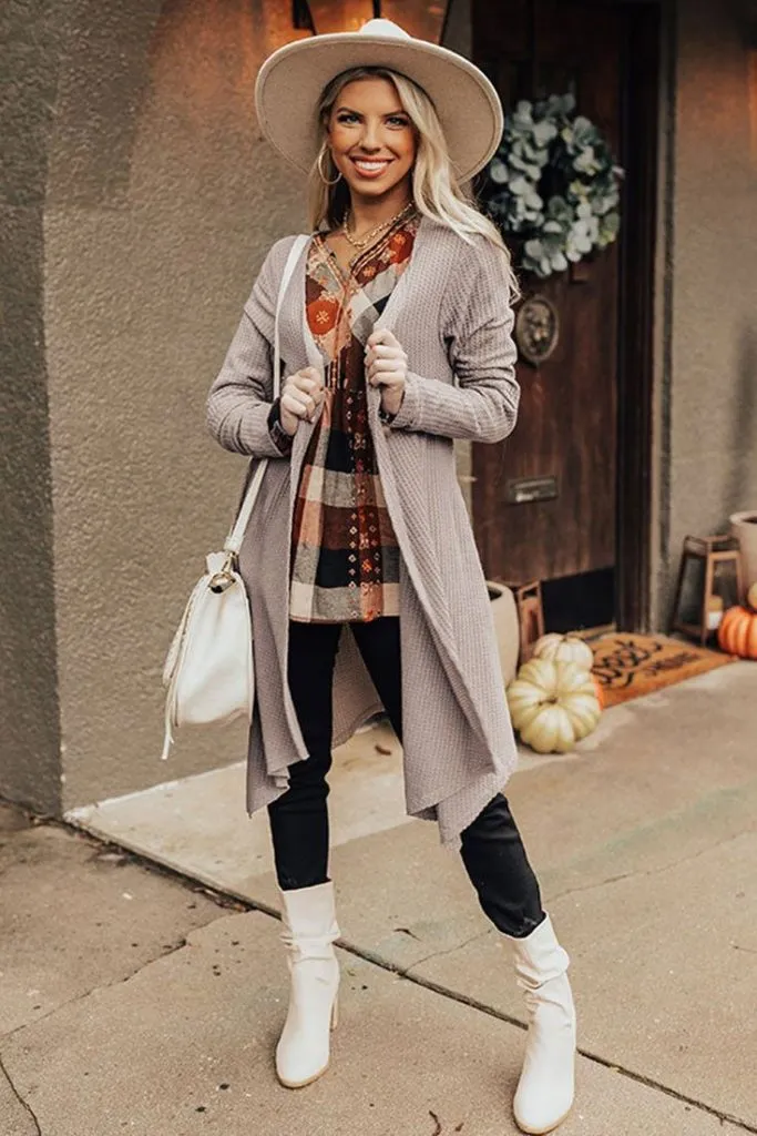 Cozy Chic with Plaid and Long Cardigan Fall Layering Outfits