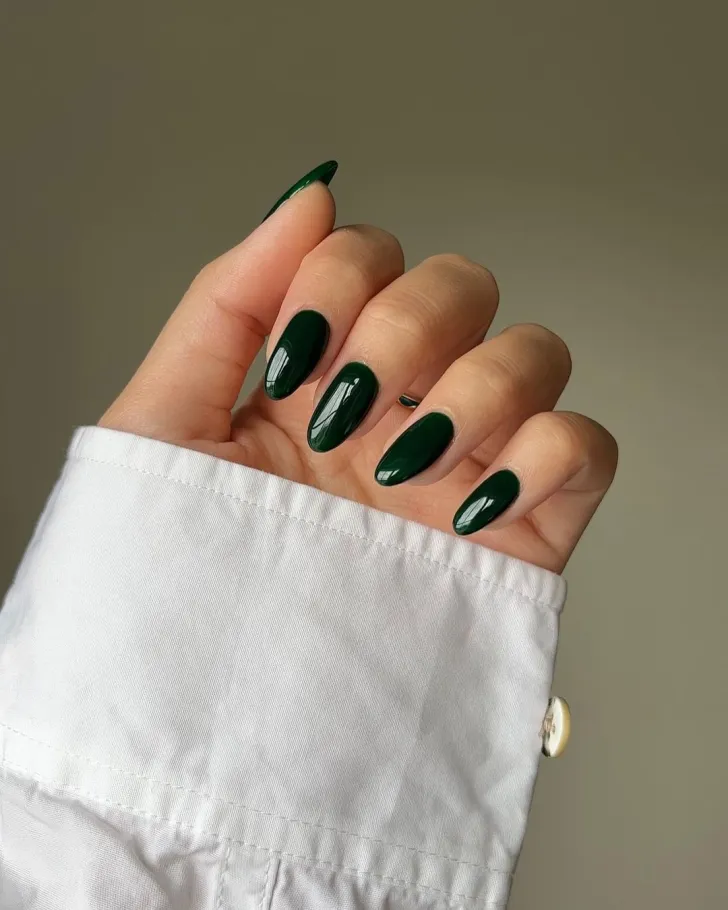 Forest Green Nails with Green