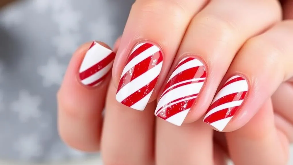 Candy Cane Accent Nail