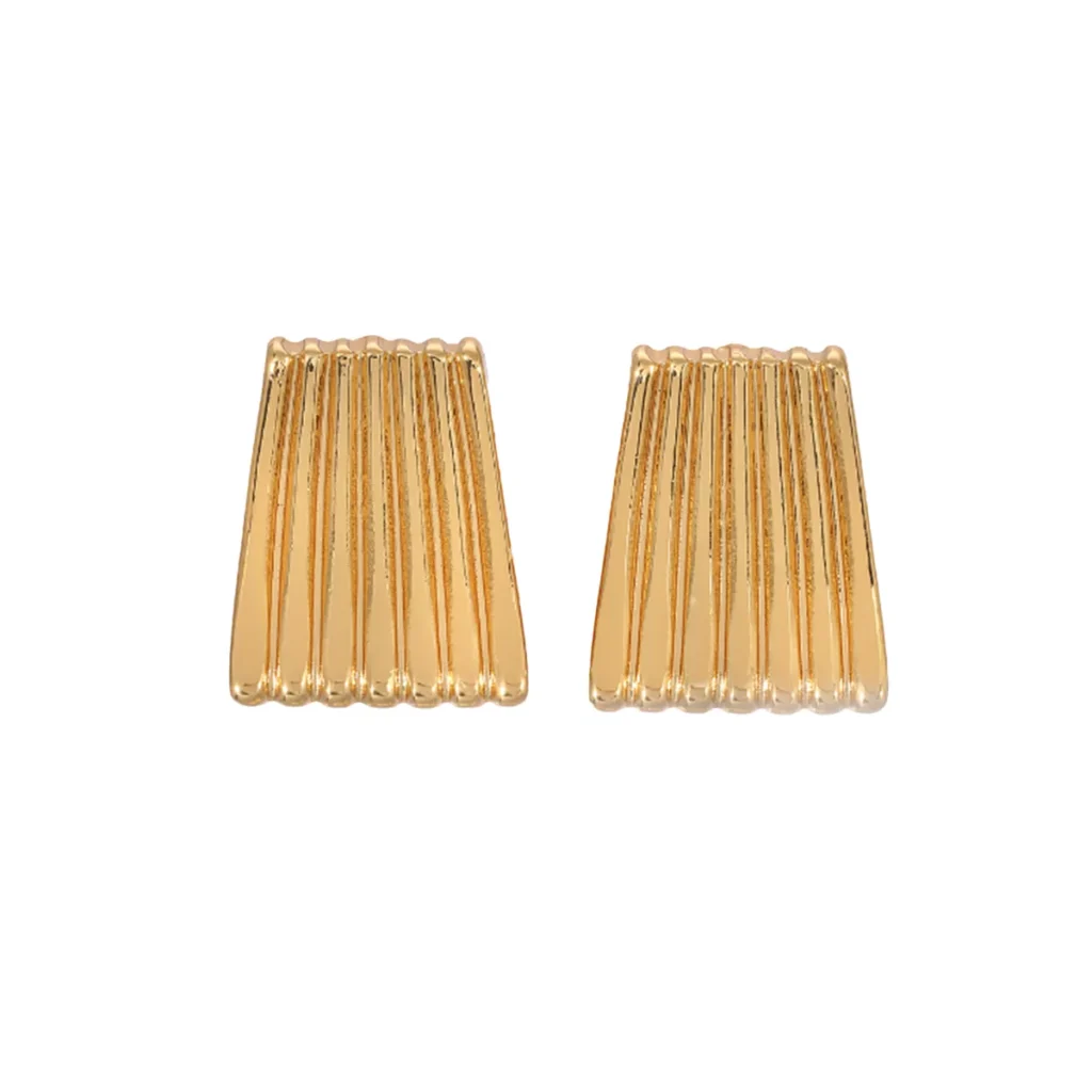 Women heaven mayhem ribbed gold earrings