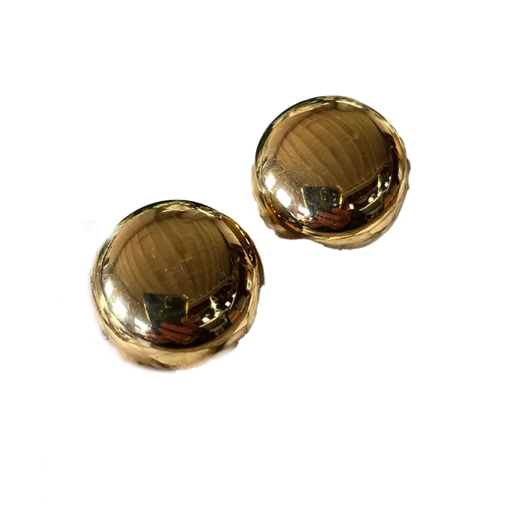 Women givenchy 80s gold button earrings