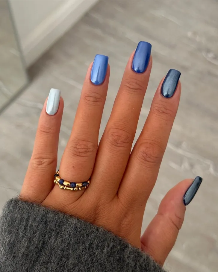 34+ Midnight Blue Winter Nails Art ideas and Designs