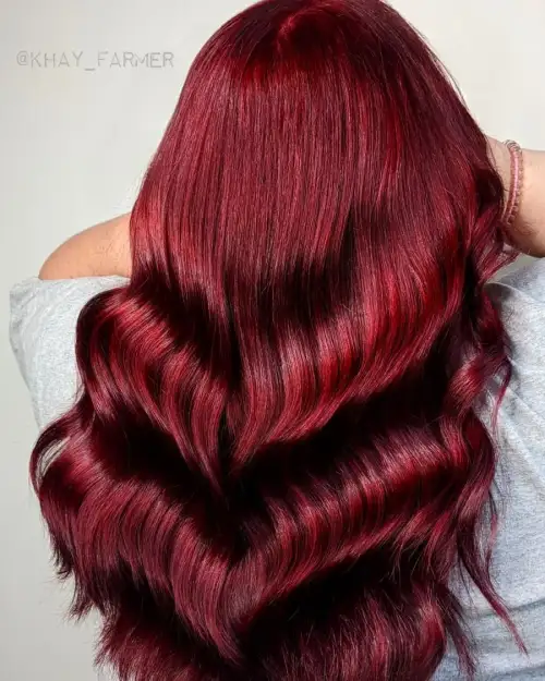 Scarlet red Hair color Pravana