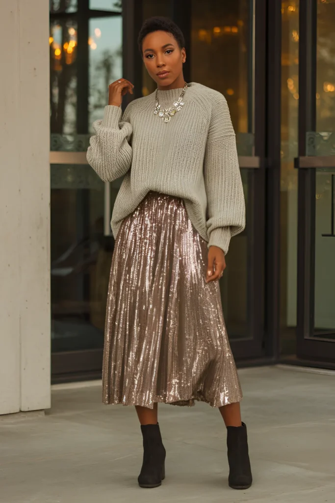 Sequin skirt Party Outfit