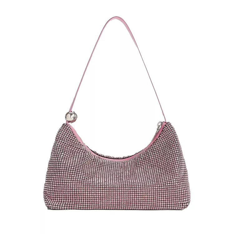 Patent Crystal-Embellished Two-Way Sparkly Handbag