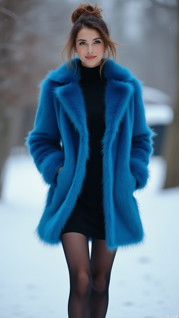 Multi Color Faux Fur Coat