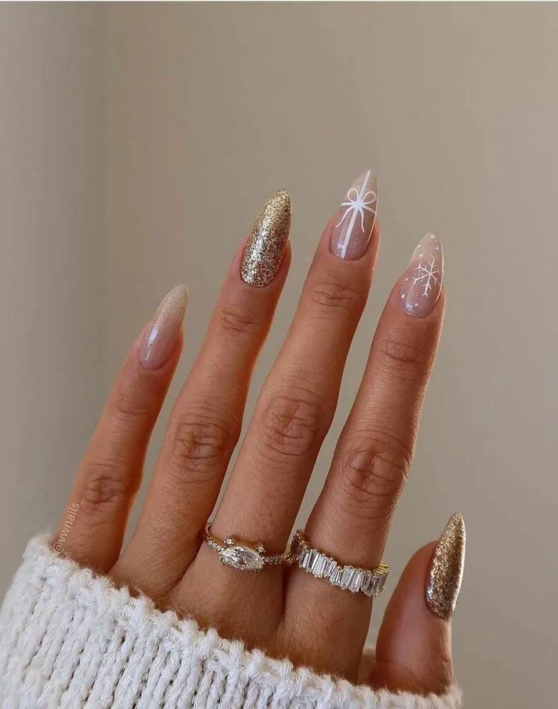 Gold Chrome Fall Nail