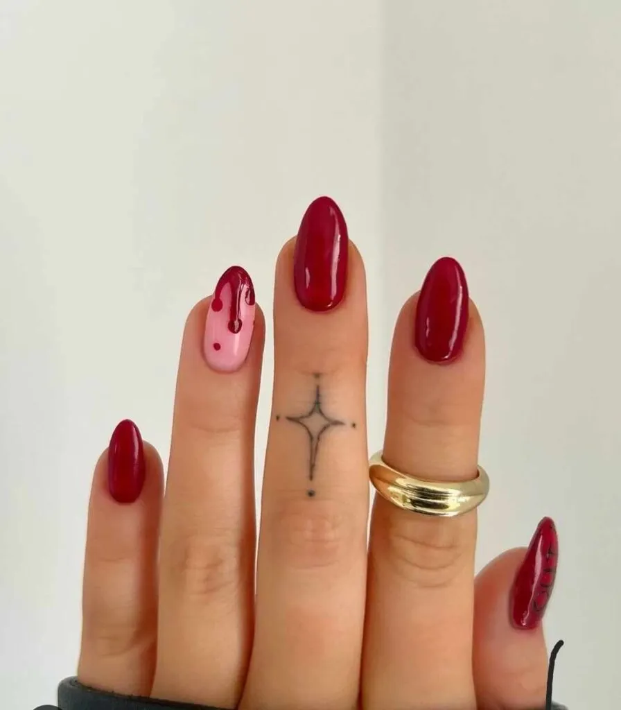 Spilled Wine Oval Press on Nails