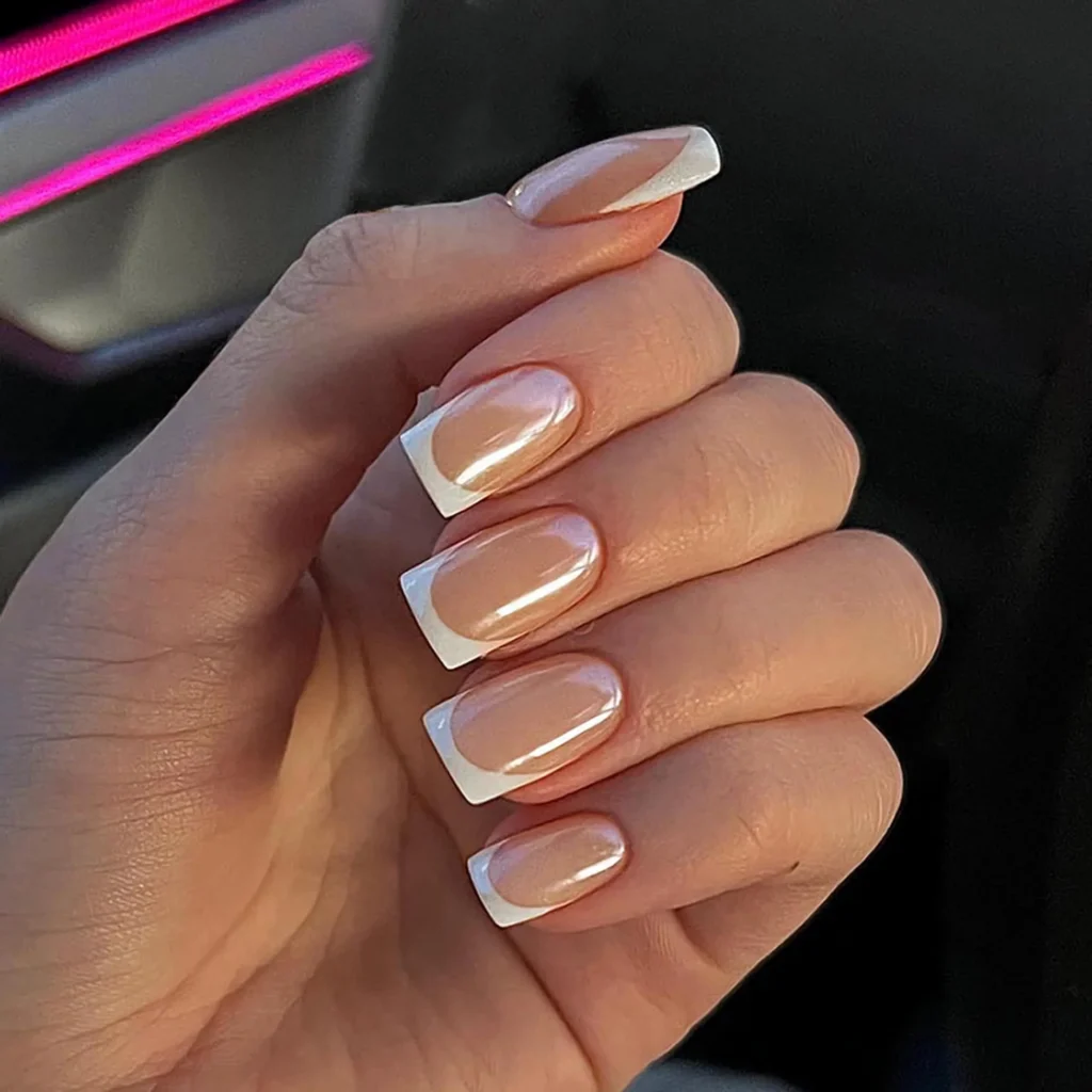 Chrome French nails