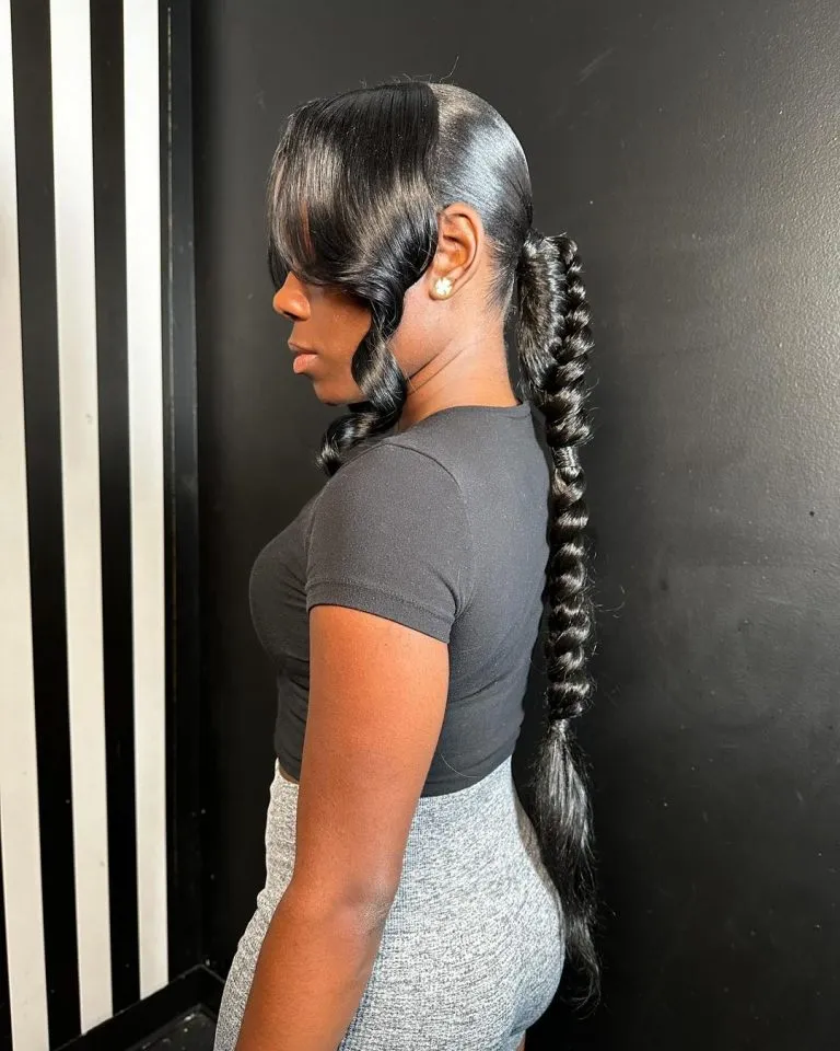 Sleek High Braided Ponytail