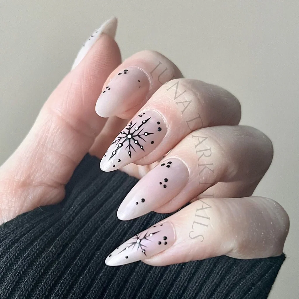 snowflake nails acrylic