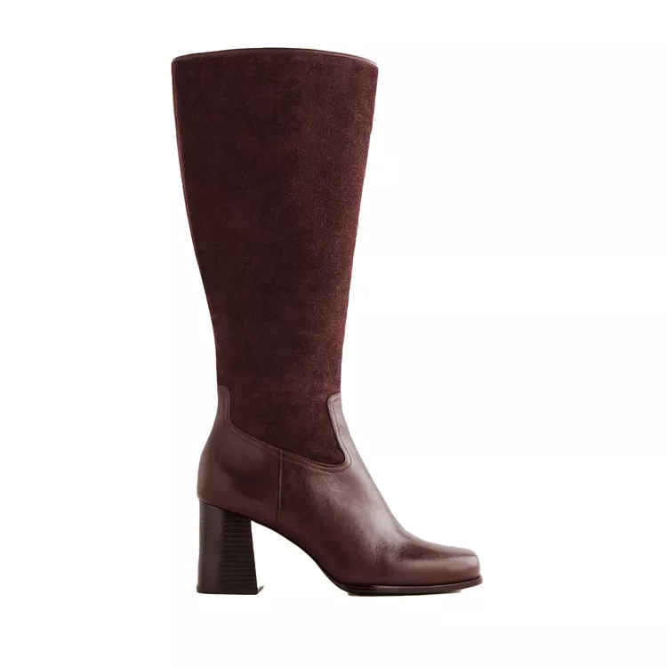 Reformation Frederique Knee High Boots in Brown