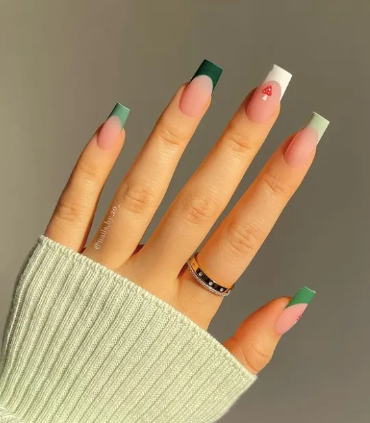 Playful greens december nails simple