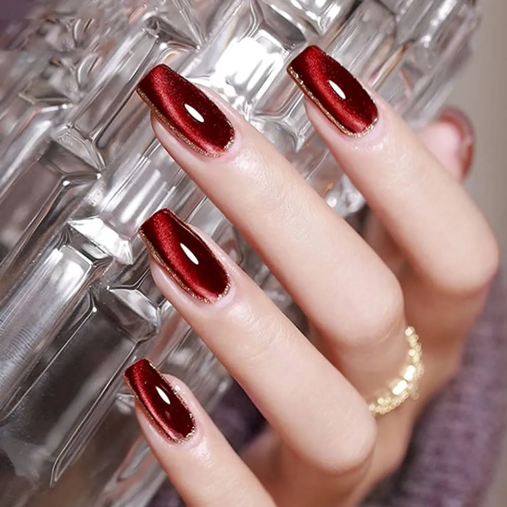 Vampy Red Cat eye nails